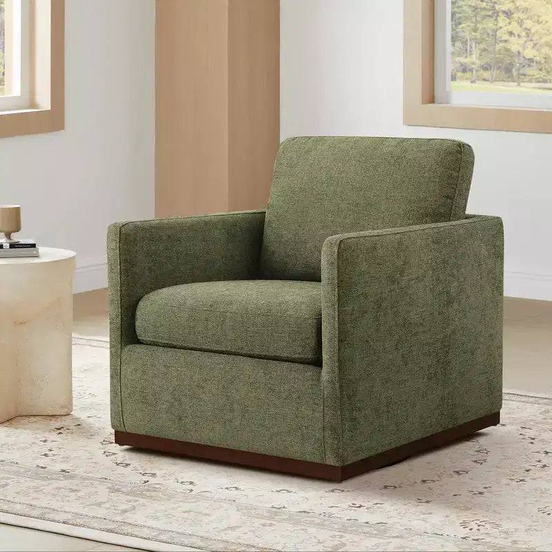 Modern Swivel Accent Chair with Arms, Mid-Century Style, 360-Degree Swivel