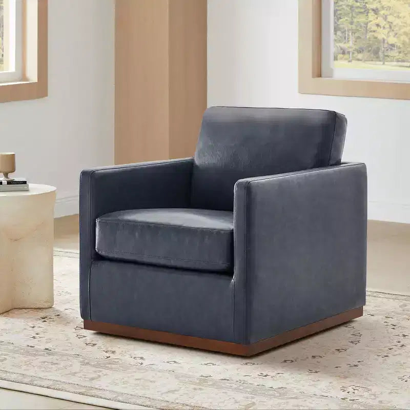 Modern Swivel Accent Chair with Arms, Mid-Century Style, 360-Degree Swivel