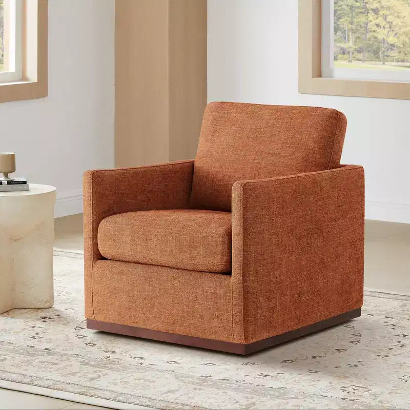 Modern Swivel Accent Chair with Arms, Mid-Century Style, 360-Degree Swivel