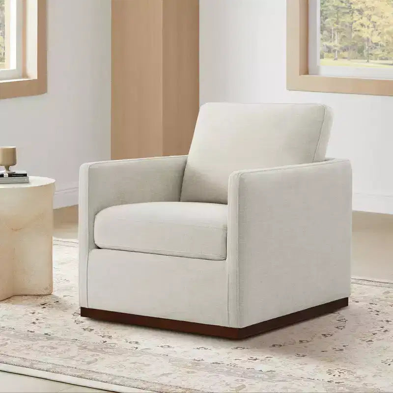 Modern Swivel Accent Chair with Arms, Mid-Century Style, 360-Degree Swivel