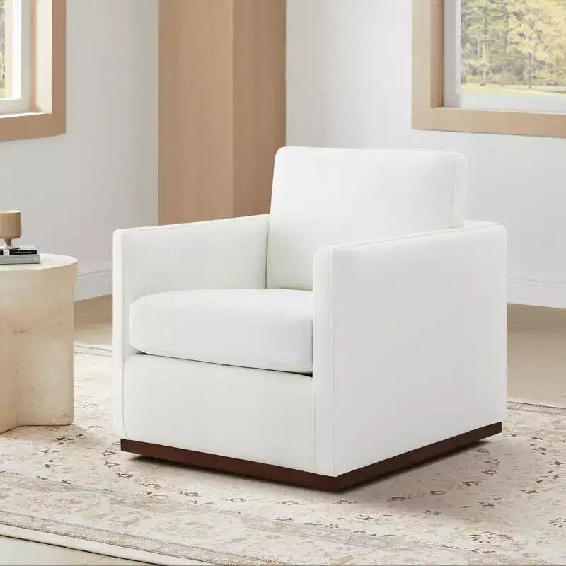 Modern Swivel Accent Chair with Arms, Mid-Century Style, 360-Degree Swivel