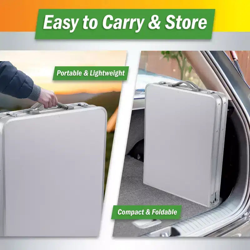 Portable Folding Camping Table with Built-In Storage Lockers