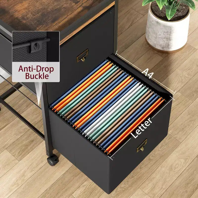 Mobile File Cabinet, Modern File Cabinet with Wheels, Under Desk Fabric Storage, Rolling Printer Stand, Cupboard Document