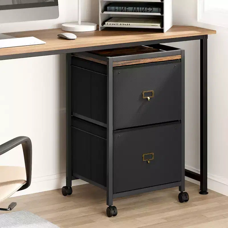Mobile File Cabinet, Modern File Cabinet with Wheels, Under Desk Fabric Storage, Rolling Printer Stand, Cupboard Document