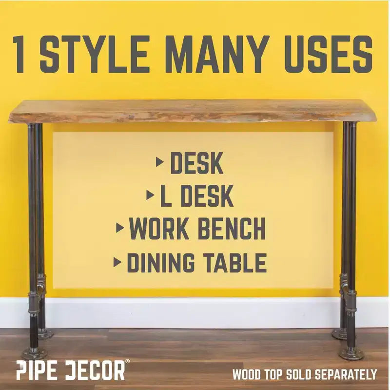 3/4 in. H Pipe Desk Legs - 2 Pack