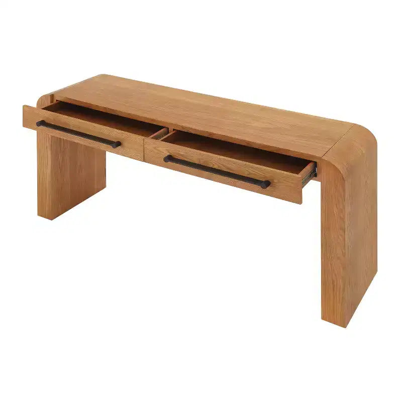 Modern Console Table with 2 Drawers, Rounded Edges, Entryway or Living Room