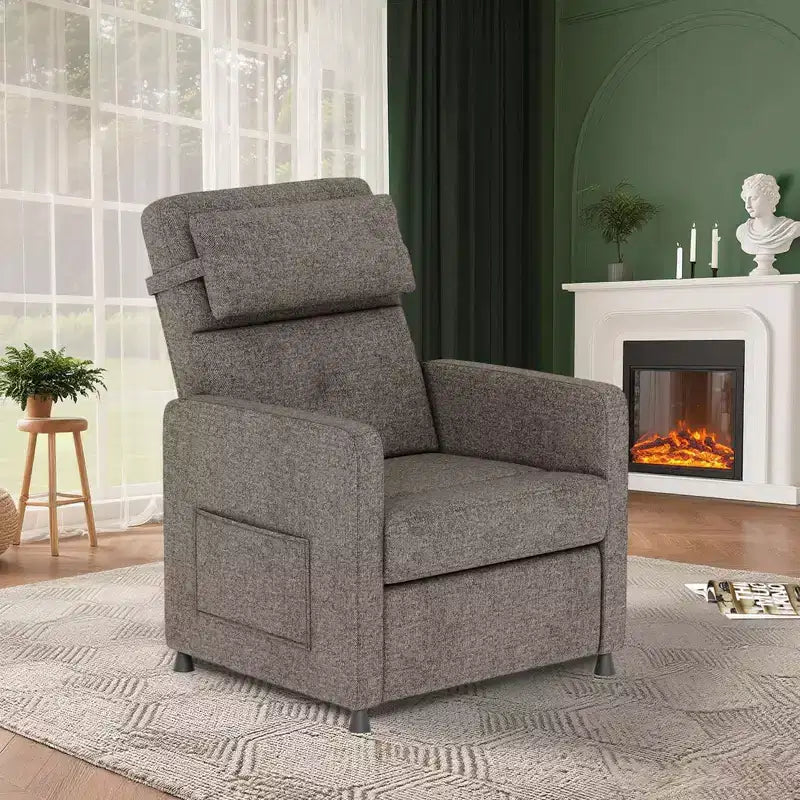 Power Recliner Chair for Living Room, Adjustable Recliner Ergonomic Overstuffed Single Sofa, Padded Home Theater Seating