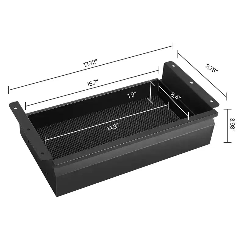 16" Under Desk Drawer Slide Out, Hidden Desktop Storage Organizer, 17x9x4 in, Black