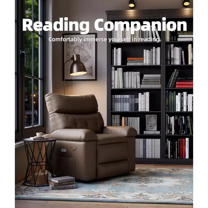 27" Oversized Recliner Chair, PU Leather Manual Recliner with 1.5X Sponge Padding for Adults, Living Room/Bedroom