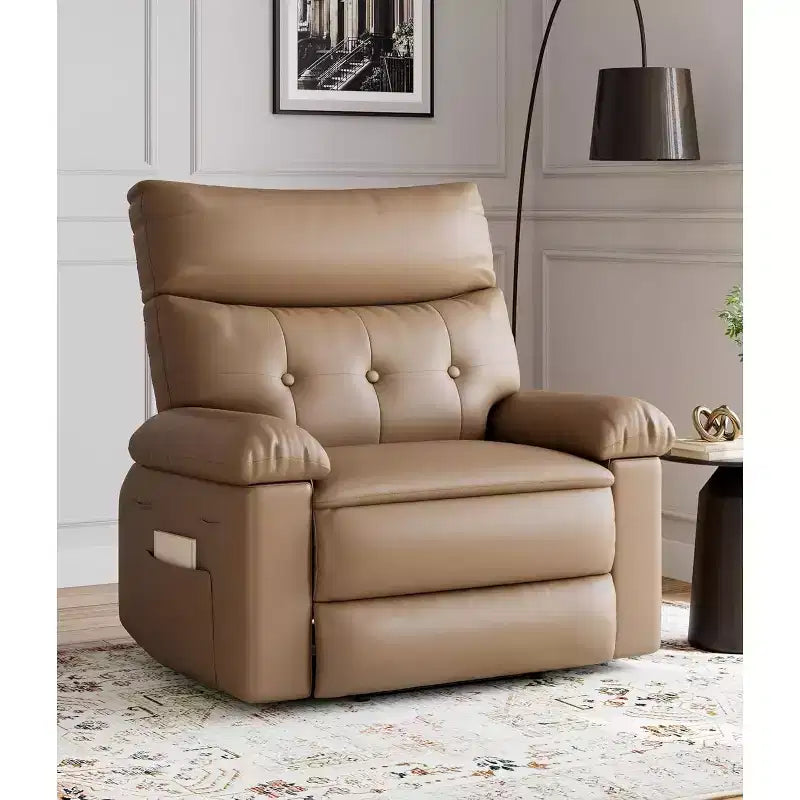27" Oversized Recliner Chair, PU Leather Manual Recliner with 1.5X Sponge Padding for Adults, Living Room/Bedroom