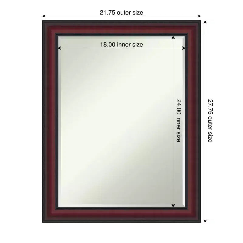 Half-Inch-Bevel Framed Bathroom Vanity Wall Mirror