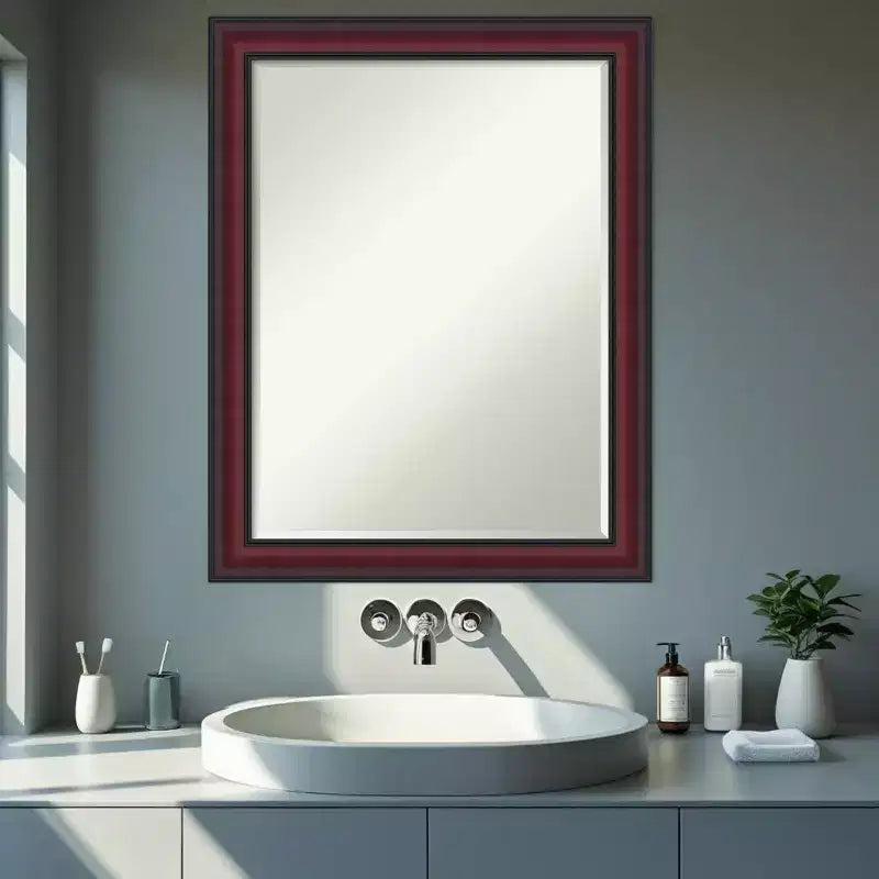 Half-Inch-Bevel Framed Bathroom Vanity Wall Mirror