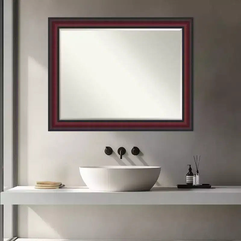 Half-Inch-Bevel Framed Bathroom Vanity Wall Mirror