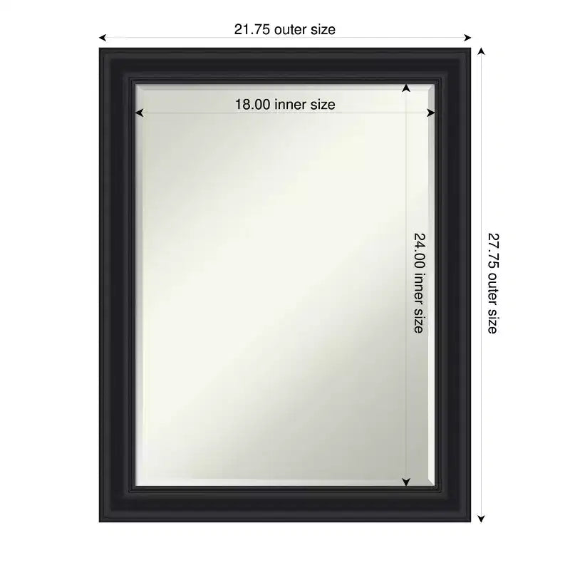 Half-Inch-Bevel Framed Bathroom Vanity Wall Mirror