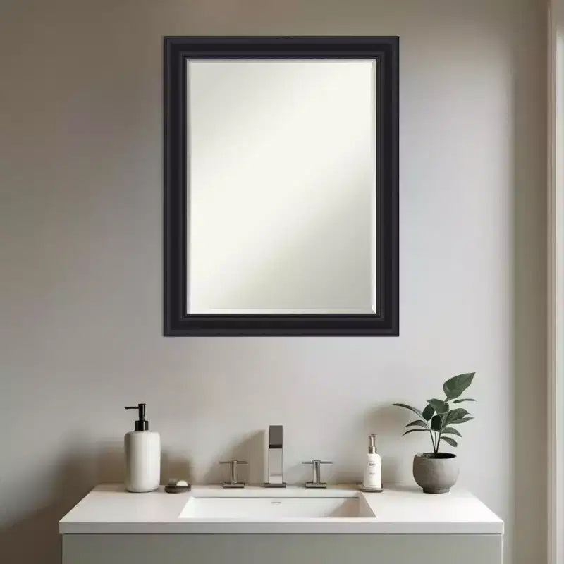 Half-Inch-Bevel Framed Bathroom Vanity Wall Mirror