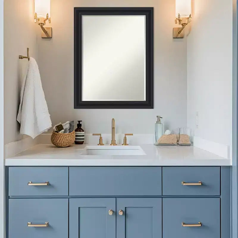 Half-Inch-Bevel Framed Bathroom Vanity Wall Mirror