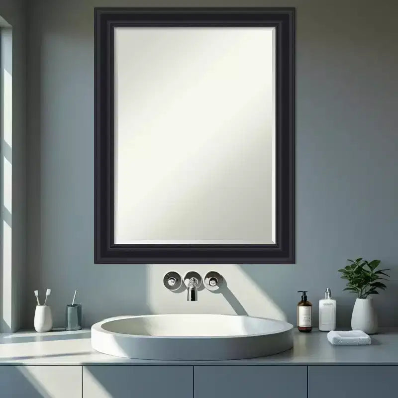 Half-Inch-Bevel Framed Bathroom Vanity Wall Mirror