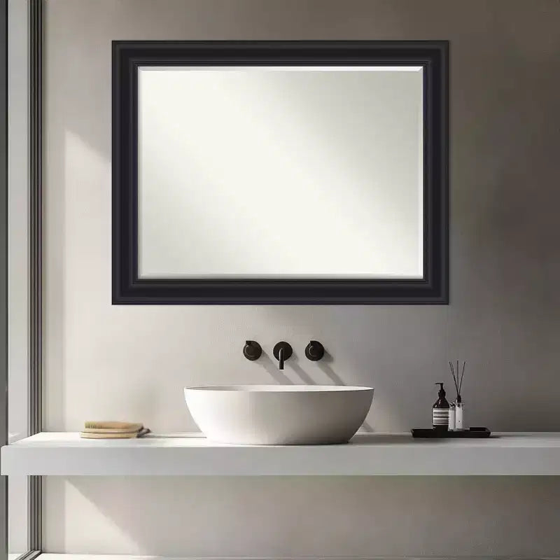Half-Inch-Bevel Framed Bathroom Vanity Wall Mirror