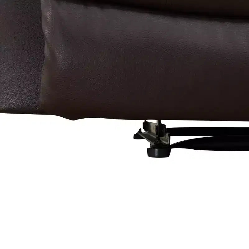 3-Seat Breathable Semi-PU Leather Reclining Sofa with Adjustable Backrests for Living Room, Brown
