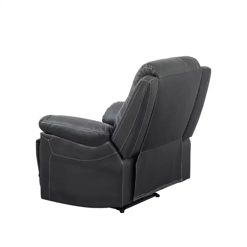 Recliner Chair, Breathable Semi-PU Leather with Adjustable Backrest for Living Room, Black
