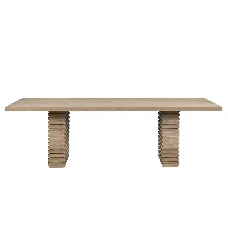 95" Solid Wood Dining Table, Contemporary Industrial Style, Seats 8