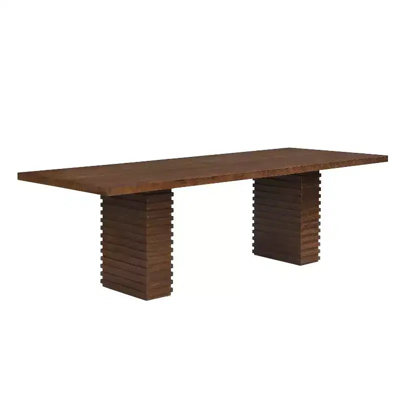 95" Solid Wood Dining Table, Contemporary Industrial Style, Seats 8