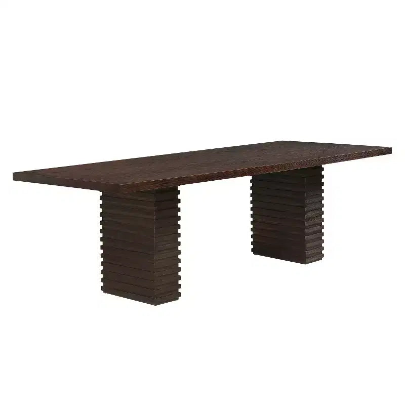95" Solid Wood Dining Table, Contemporary Industrial Style, Seats 8