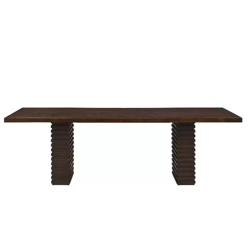 95" Solid Wood Dining Table, Contemporary Industrial Style, Seats 8
