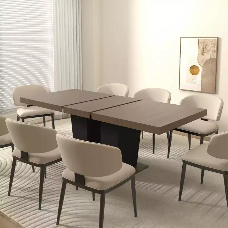 78.7" Extendable Dining Table with Heavy Pedestal, Seats up to 10, for Kitchen or Living Room