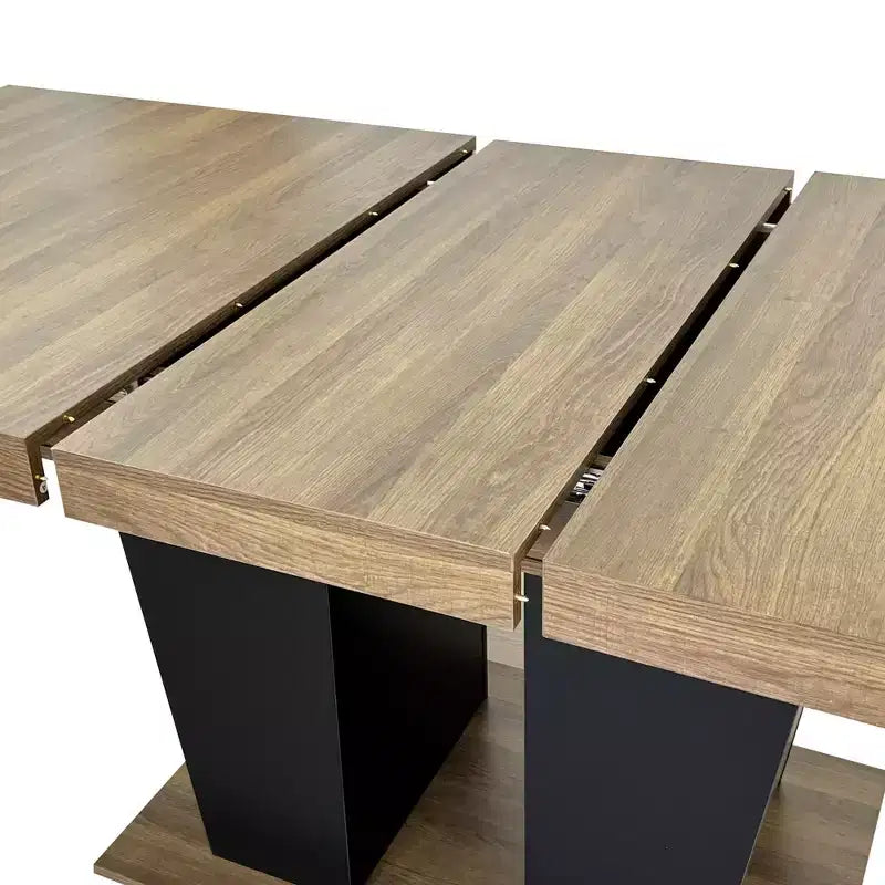 78.7" Extendable Dining Table with Heavy Pedestal, Seats up to 10, for Kitchen or Living Room