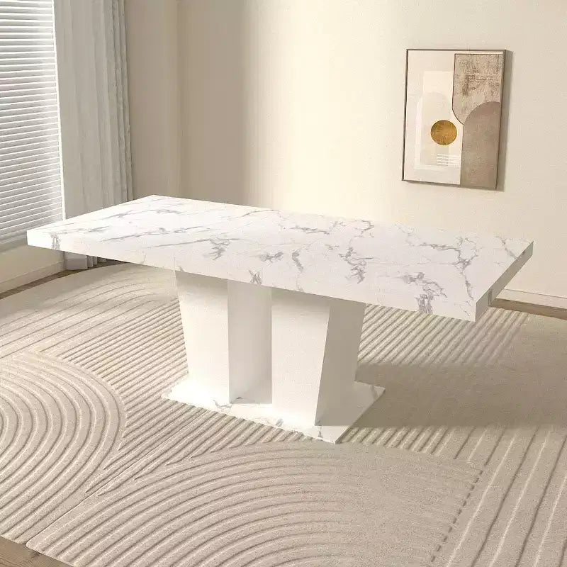 78.7" Extendable Dining Table with Heavy Pedestal, Seats up to 10, for Kitchen or Living Room