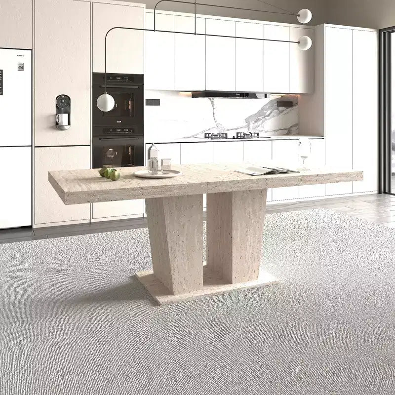 78.7" Extendable Dining Table with Heavy Pedestal, Seats up to 10, for Kitchen or Living Room