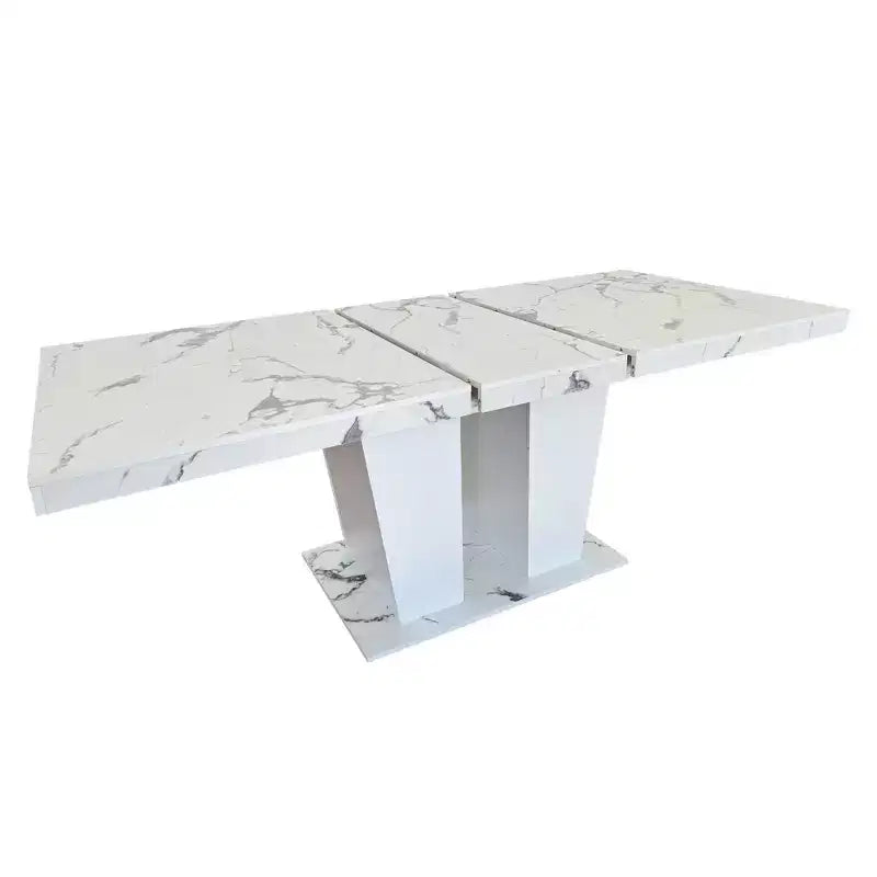 78.7" Extendable Dining Table with Heavy Pedestal, Seats up to 10, for Kitchen or Living Room