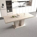 78.7" Extendable Dining Table with Heavy Pedestal, Seats up to 10, for Kitchen or Living Room