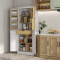 72" Kitchen Pantry Storage Cabinet with 5-Tier Shelving, 8 Spice Racks, and Drawer