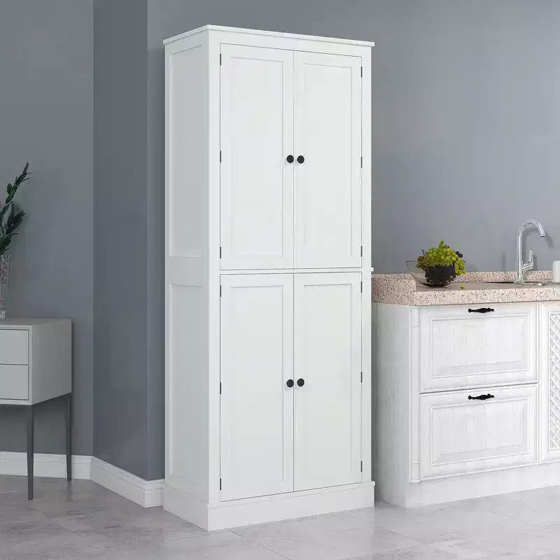 72" Kitchen Pantry Storage Cabinet with 5-Tier Shelving, 8 Spice Racks, and Drawer