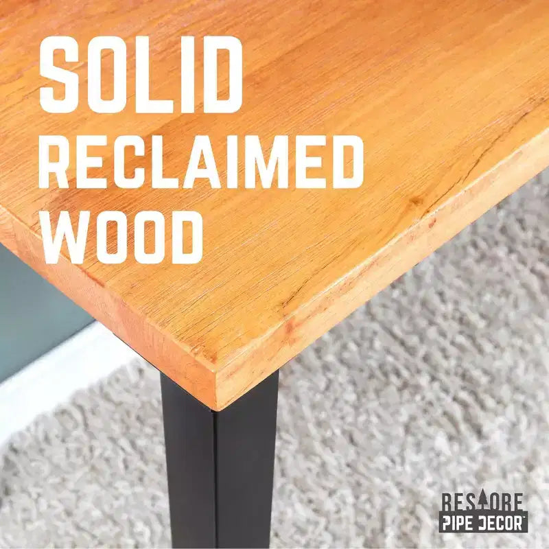 Cedar Solid Wood Desk with 28" High-Rise Metal Legs, 48x24 inches