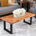 12" Matte Black Square Metal Coffee Table Legs - 2 Pack