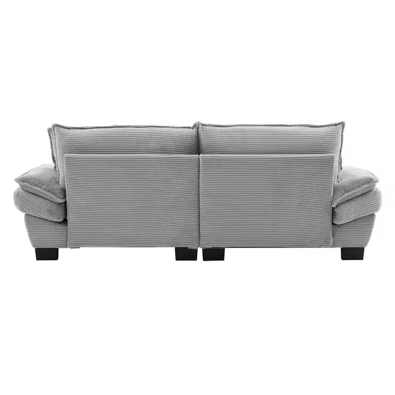 Corduroy Loveseat Sleeper Sofa with Pillows for Bedroom, Living Room, Office, Gray