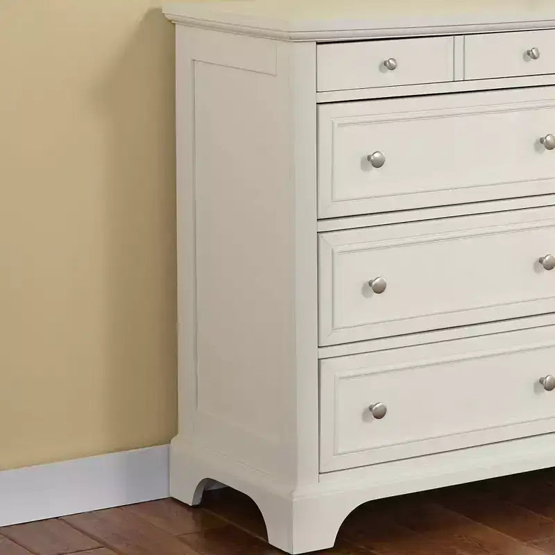 8-Drawer Hardwood Dresser, Off White, Bedroom Storage