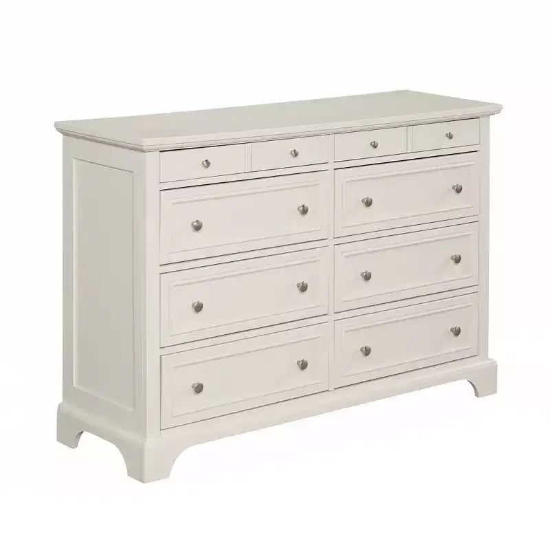 8-Drawer Hardwood Dresser, Off White, Bedroom Storage