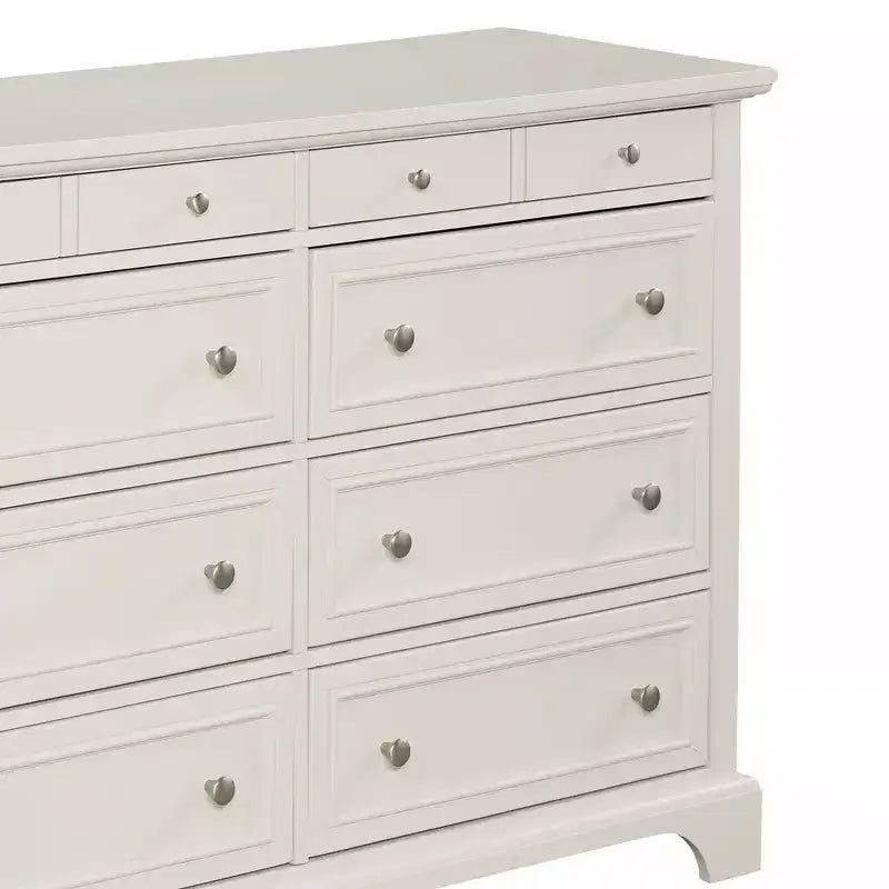 8-Drawer Hardwood Dresser, Off White, Bedroom Storage