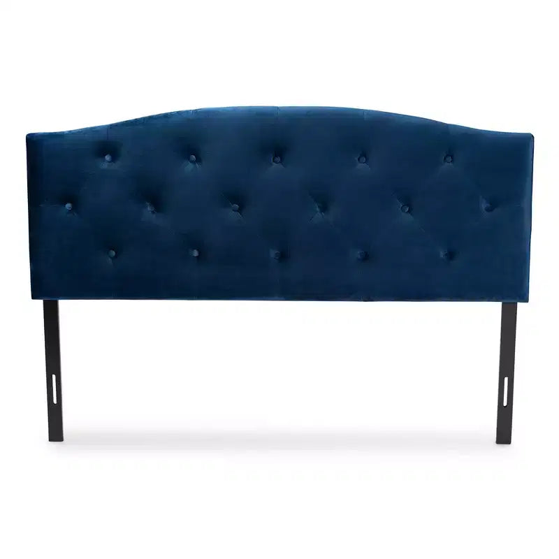 Velvet Fabric Upholstered Headboard, Queen Size