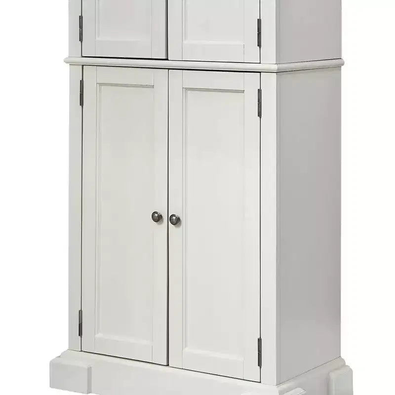 Kitchen Pantry Cabinet, Hardwood, 4 Doors, 4 Adjustable Shelves