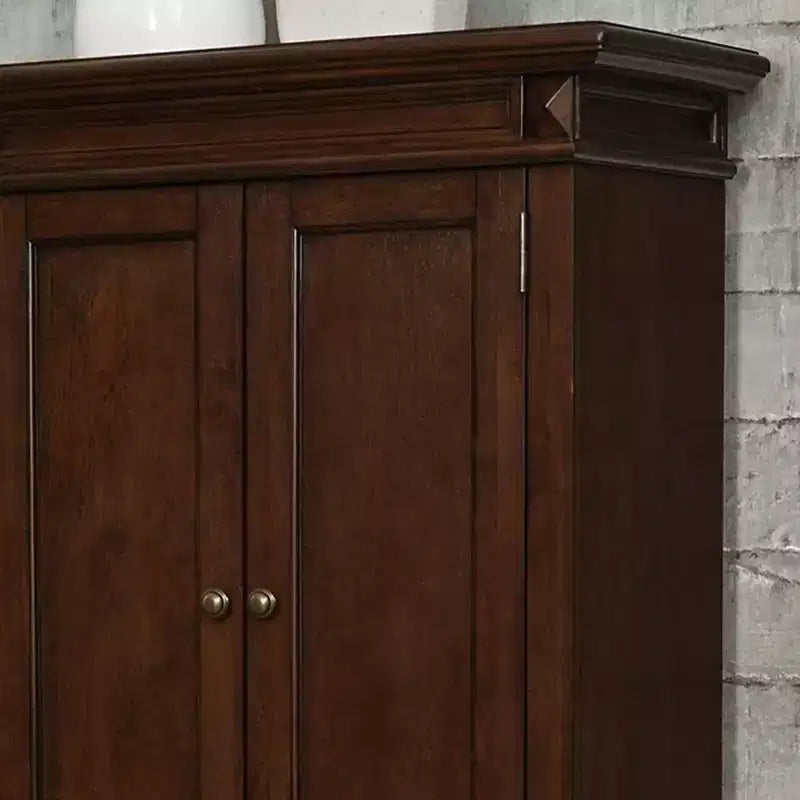 Kitchen Pantry Cabinet, Hardwood, 4 Doors, 4 Adjustable Shelves