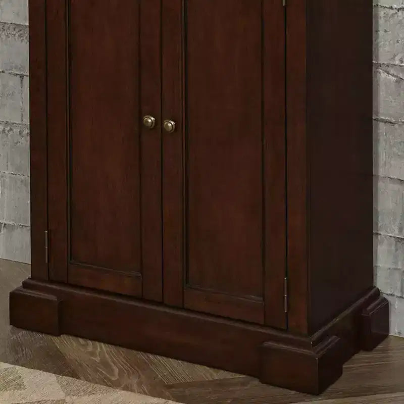 Kitchen Pantry Cabinet, Hardwood, 4 Doors, 4 Adjustable Shelves