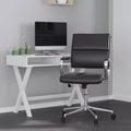 Ergonomic Swivel Office Chair, Panel Style Mid-Back with Padded Metal Arms & Base