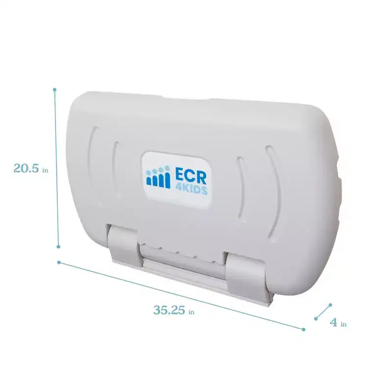 Horizontal Wall-Mounted Diaper Changing Station with Slim Back, White Granite