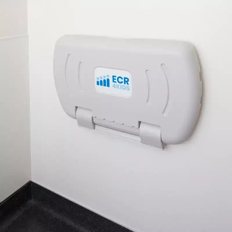 Horizontal Wall-Mounted Diaper Changing Station with Slim Back, White Granite