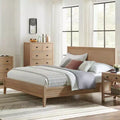 Panel Wood Bed, Light Driftwood Finish, Queen Size